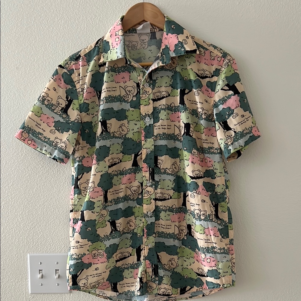 Uchuu Summer For Rilakkuma Multicolor Graphic Button Up Shirt
